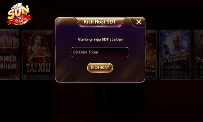 Sunwin đề nghị bạn xác thực tài khoản để nâng cao bảo mật