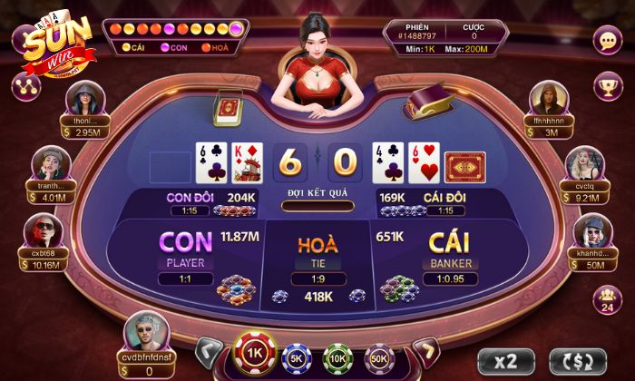Cách chơi baccarat kim bài Sunwin chi tiết