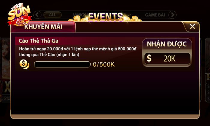 Khuyến mãi Sunwin - Nhận thưởng thả ga, rinh tiền về túi Khuyến mãi cào thẻ thả ga giá trị lớn nhất chỉ có tại Sunwin