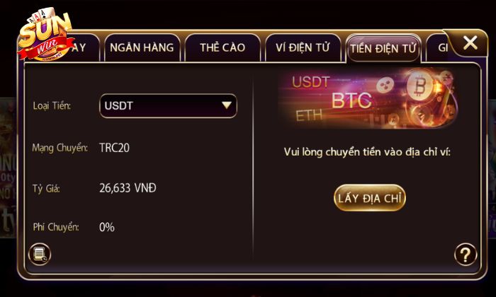 Quy trình chuyển tiền Sunwin bằng tiền điện tử dễ hiểu cho người mới